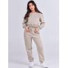 imageANRABESS Womens Two Piece Outfits Long Sleeve Crop Sweatshirt and Jogger Pants Lounge Sweatsuit Sets Tracksuit with PocketsLight Khaki