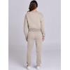 imageANRABESS Womens Two Piece Outfits Long Sleeve Crop Sweatshirt and Jogger Pants Lounge Sweatsuit Sets Tracksuit with PocketsLight Khaki