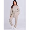 imageANRABESS Womens Two Piece Outfits Long Sleeve Crop Sweatshirt and Jogger Pants Lounge Sweatsuit Sets Tracksuit with PocketsLight Khaki