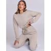 imageANRABESS Womens Two Piece Outfits Long Sleeve Crop Sweatshirt and Jogger Pants Lounge Sweatsuit Sets Tracksuit with PocketsLight Khaki