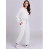 imageANRABESS Womens Two Piece Outfits Long Sleeve Crop Sweatshirt and Jogger Pants Lounge Sweatsuit Sets Tracksuit with PocketsWhite