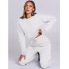 imageANRABESS Womens Two Piece Outfits Long Sleeve Crop Sweatshirt and Jogger Pants Lounge Sweatsuit Sets Tracksuit with PocketsWhite