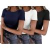 imageANRABESS Women Short Sleeve Shirts Rib Knit Slim Fitted Summer Basic Tee Tops 2025 Underwear Outfits Clothes 3 PackBlackwhitenavy Blue