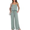 imageANRABESS Womens 2 Piece Linen Lounge Set Casual Matching Pants Jumpsuit Summer Beach Travel Vacation Trendy OutfitsLight Green