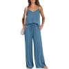 imageANRABESS Womens 2 Piece Linen Lounge Set Casual Matching Pants Jumpsuit Summer Beach Travel Vacation Trendy OutfitsTeal