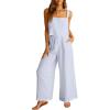 imageANRABESS Womens 2 Piece Outfits Linen Pants Jumpsuit Matching Lounge Set Casual Summer Beach Vacation Trendy Clothes Blue Large