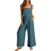 imageANRABESS Womens 2 Piece Outfits Linen Pants Jumpsuit Matching Lounge Set Casual Summer Beach Vacation Trendy Clothes Grey Blue XLarge