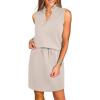 imageANRABESS Womens 2 Piece Outfits Tennis Workout Summer Sets Sleeveless Top And Skirt 2025 Casual Lounge Short Set SweatsuitApricot