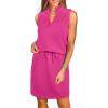 imageANRABESS Womens 2 Piece Outfits Tennis Workout Summer Sets Sleeveless Top And Skirt 2025 Casual Lounge Short Set SweatsuitPink