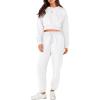 imageANRABESS Womens Two Piece Outfits Long Sleeve Crop Sweatshirt and Jogger Pants Lounge Sweatsuit Sets Tracksuit with PocketsWhite