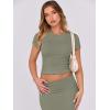 imageANRABESS Skirt Sets for Women 2 Piece Outfits 2025 Summer Crop Top Fold Over Maxi Skirt Set Going Out Dress Casual TrendyArmy Green