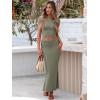 imageANRABESS Skirt Sets for Women 2 Piece Outfits 2025 Summer Crop Top Fold Over Maxi Skirt Set Going Out Dress Casual TrendyArmy Green