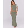 imageANRABESS Skirt Sets for Women 2 Piece Outfits 2025 Summer Crop Top Fold Over Maxi Skirt Set Going Out Dress Casual TrendyArmy Green