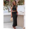 imageANRABESS Skirt Sets for Women 2 Piece Outfits 2025 Summer Crop Top Fold Over Maxi Skirt Set Going Out Dress Casual TrendyBlack
