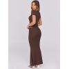 imageANRABESS Skirt Sets for Women 2 Piece Outfits 2025 Summer Crop Top Fold Over Maxi Skirt Set Going Out Dress Casual TrendyBrown