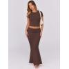 imageANRABESS Skirt Sets for Women 2 Piece Outfits 2025 Summer Crop Top Fold Over Maxi Skirt Set Going Out Dress Casual TrendyBrown