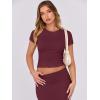 imageANRABESS Skirt Sets for Women 2 Piece Outfits 2025 Summer Crop Top Fold Over Maxi Skirt Set Going Out Dress Casual TrendyBurgundy