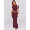 imageANRABESS Skirt Sets for Women 2 Piece Outfits 2025 Summer Crop Top Fold Over Maxi Skirt Set Going Out Dress Casual TrendyBurgundy