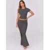 imageANRABESS Skirt Sets for Women 2 Piece Outfits 2025 Summer Crop Top Fold Over Maxi Skirt Set Going Out Dress Casual TrendyDeep Grey