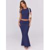 imageANRABESS Skirt Sets for Women 2 Piece Outfits 2025 Summer Crop Top Fold Over Maxi Skirt Set Going Out Dress Casual TrendyNavy Blue
