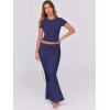 imageANRABESS Skirt Sets for Women 2 Piece Outfits 2025 Summer Crop Top Fold Over Maxi Skirt Set Going Out Dress Casual TrendyNavy Blue