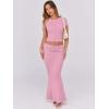 imageANRABESS Skirt Sets for Women 2 Piece Outfits 2025 Summer Crop Top Fold Over Maxi Skirt Set Going Out Dress Casual TrendyPink