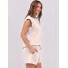 imageANRABESS Two Piece Sets for Women Summer Lounge Set Casual Cap Sleeve Crewneck Tops and Drawstring Short Outfits TracksuitAlmond