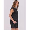 imageANRABESS Two Piece Sets for Women Summer Lounge Set Casual Cap Sleeve Crewneck Tops and Drawstring Short Outfits TracksuitBlack
