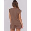 imageANRABESS Two Piece Sets for Women Summer Lounge Set Casual Cap Sleeve Crewneck Tops and Drawstring Short Outfits TracksuitBrown