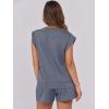 imageANRABESS Two Piece Sets for Women Summer Lounge Set Casual Cap Sleeve Crewneck Tops and Drawstring Short Outfits TracksuitDeep Grey