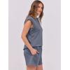 imageANRABESS Two Piece Sets for Women Summer Lounge Set Casual Cap Sleeve Crewneck Tops and Drawstring Short Outfits TracksuitDeep Grey