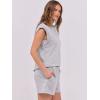imageANRABESS Two Piece Sets for Women Summer Lounge Set Casual Cap Sleeve Crewneck Tops and Drawstring Short Outfits TracksuitLight Grey
