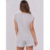 imageANRABESS Two Piece Sets for Women Summer Lounge Set Casual Cap Sleeve Crewneck Tops and Drawstring Short Outfits TracksuitLight Grey