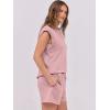 imageANRABESS Two Piece Sets for Women Summer Lounge Set Casual Cap Sleeve Crewneck Tops and Drawstring Short Outfits TracksuitLight Pink