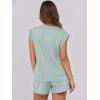 imageANRABESS Two Piece Sets for Women Summer Lounge Set Casual Cap Sleeve Crewneck Tops and Drawstring Short Outfits TracksuitMint Green