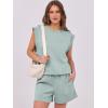 imageANRABESS Two Piece Sets for Women Summer Lounge Set Casual Cap Sleeve Crewneck Tops and Drawstring Short Outfits TracksuitMint Green