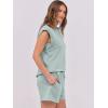 imageANRABESS Two Piece Sets for Women Summer Lounge Set Casual Cap Sleeve Crewneck Tops and Drawstring Short Outfits TracksuitMint Green