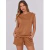 imageANRABESS Two Piece Sets for Women Summer Lounge Set Casual Cap Sleeve Crewneck Tops and Drawstring Short Outfits TracksuitRust