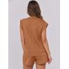 imageANRABESS Two Piece Sets for Women Summer Lounge Set Casual Cap Sleeve Crewneck Tops and Drawstring Short Outfits TracksuitRust