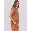 imageANRABESS Two Piece Sets for Women Summer Lounge Set Casual Cap Sleeve Crewneck Tops and Drawstring Short Outfits TracksuitRust