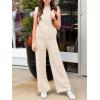 imageANRABESS Women 2 Piece Outfits Mock Neck Sweater Vests Wide Leg Pants Lounge Matching Set Summer Vacation Travel ClothingBeige