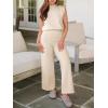 imageANRABESS Women 2 Piece Outfits Mock Neck Sweater Vests Wide Leg Pants Lounge Matching Set Summer Vacation Travel ClothingBeige