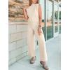 imageANRABESS Women 2 Piece Outfits Mock Neck Sweater Vests Wide Leg Pants Lounge Matching Set Summer Vacation Travel ClothingBeige