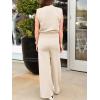 imageANRABESS Women 2 Piece Outfits Mock Neck Sweater Vests Wide Leg Pants Lounge Matching Set Summer Vacation Travel ClothingBeige