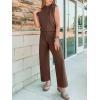 imageANRABESS Women 2 Piece Outfits Mock Neck Sweater Vests Wide Leg Pants Lounge Matching Set Summer Vacation Travel ClothingCoffee