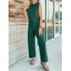 imageANRABESS Women 2 Piece Outfits Mock Neck Sweater Vests Wide Leg Pants Lounge Matching Set Summer Vacation Travel ClothingDeep Green