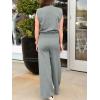imageANRABESS Women 2 Piece Outfits Mock Neck Sweater Vests Wide Leg Pants Lounge Matching Set Summer Vacation Travel ClothingGrey Green