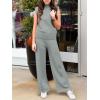 imageANRABESS Women 2 Piece Outfits Mock Neck Sweater Vests Wide Leg Pants Lounge Matching Set Summer Vacation Travel ClothingGrey Green