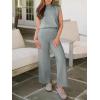 imageANRABESS Women 2 Piece Outfits Mock Neck Sweater Vests Wide Leg Pants Lounge Matching Set Summer Vacation Travel ClothingGrey Green
