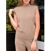 imageANRABESS Women 2 Piece Outfits Mock Neck Sweater Vests Wide Leg Pants Lounge Matching Set Summer Vacation Travel ClothingLight Camel